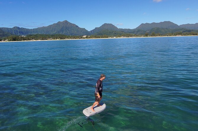 #1 eFoil 1.25 hr or 2 hr wing foil or windsurf or kayak lesson - Lanikai Beach: Where Practice Turns Into Real Riding