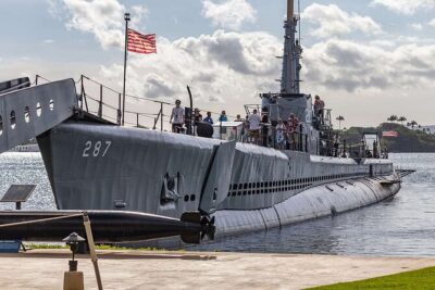 Deluxe Arizona Memorial Bowfin Submarine and Honolulu City Tour - Riding the Navy shuttle boat to the Arizona Memorial