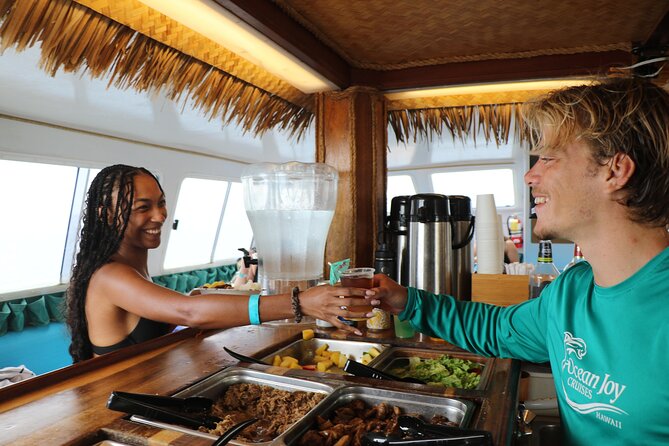 Premium Snorkel Sunset Cruise with Whale and Dolphin Watch - After the Water: Freshwater Shower, Changing Areas, and Dinner Setup
