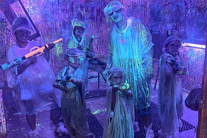 Splatter Art Paint Studio Experience in Hawaii - Optional UV neon splatter guns: when the fun gets extra loud
