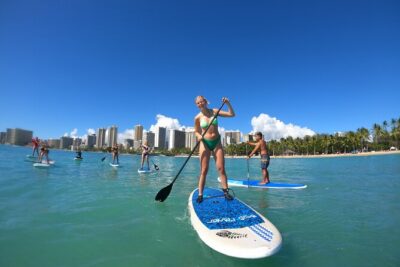 Stand Up Paddle Open Group Lesson with Waikiki Courtesy Shuttle - Getting Picked Up: The Yellow Bus and Waikiki Beach Marriott Base